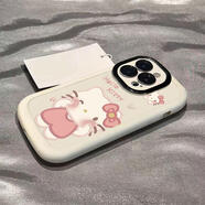 三麗鷗（SANRIO）可愛(ài)HelloKitty適用蘋(píng)果17promax手機(jī)殼iphone16全包軟殼15/14/1312/11女款泡芙殼華為榮耀vivoppo 泡芙殼，古董白-D548可愛(ài)kt貓 iPhone 12