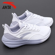 安踏（ANTA）女鞋運(yùn)動鞋女輕靈夏季新款網(wǎng)面透氣跑步鞋休閑鞋戶外旅游鞋 純凈白/蒙塵紫 (皮面) 36