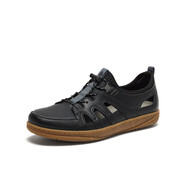 暇步士（Hush Puppies）2024秋新款孔時(shí)尚沙灘男休閑涼鞋W1D49BK4 黑色 41
