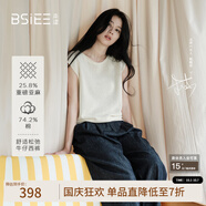 BSIEE2025年新品趙昭儀明星同款卷邊百搭套頭毛衣舒適松弛西褲女 深牛仔藍 -休閑褲 M