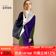 迪菲麗格歐美潮流拼色高領(lǐng)衛(wèi)衣裙女2024年春季新款寬松百搭連衣裙 圖片色 L