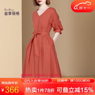 迪菲麗格赫本風(fēng)簡(jiǎn)約優(yōu)雅連衣裙2022夏季新款V領(lǐng)五分袖收腰顯瘦a字裙子 圖片色 3XL （圖片色  9月30日前發(fā)貨)