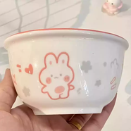 帕尼哲新款飯碗卡通家用陶瓷餐具可愛(ài)高顏值情侶款網(wǎng)紅單人碗勺整套ins 兔兔只有一個(gè)碗
