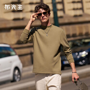 布先生熱膽小高領(lǐng)加厚長(zhǎng)袖打底白色T恤男春秋純色打底衫上衣KT01878 【小高領(lǐng)】麥草綠 L /175