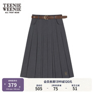 Teenie Weenie【趙露思同款】小熊女裝百褶中長裙A字裙灰色JK裙子 灰色 S (160)