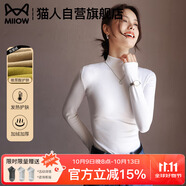 貓人半高領(lǐng)打底衫女2025新款加絨加厚秋冬德絨黑色內(nèi)搭長袖羊毛針織衫