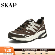 圣伽步skap2024春季新款商場(chǎng)同款撞色厚底運動(dòng)休閑男鞋A6C02AM4 深啡 40