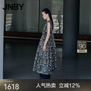 江南布衣（JNBY）【商場同款】25夏新品連衣裙筆觸碎花印花棉質(zhì)無袖無領(lǐng)5P5G1575H 097/黑綠系 XS