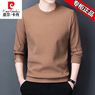 皮爾卡丹品牌男舒適親膚圓領(lǐng)長(cháng)袖t恤男士衛衣男秋冬裝上衣體恤潮流打底衫 駝色 7729【春秋款】 M 165建議100-120斤