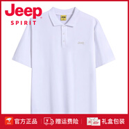 JEEP SPIRIT2025夏季短袖POLO衫男純棉綠色彈力休閑翻領(lǐng)男款T恤 A002本白 L