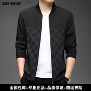 LESS IS MORE利郎時(shí)尚男士夾克春秋季潮流百搭棒球領(lǐng)商務(wù)休閑薄款茄克外套男裝 黑格子 L (175)
