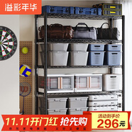 溢彩年華重型置物架落地貨架廚房陽臺(tái)雜物收納架可調(diào)【加寬120cm】2399
