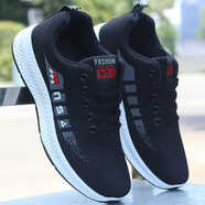 361°度同款春季新款男鞋透氣輕便運動鞋韓版潮鞋百搭休閑網(wǎng)鞋防臭跑步 306黑色【增高款】 38