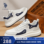美國馬球協(xié)會(huì )（U.S.POLO ASSN.）休閑板鞋男2025新款男鞋秋季透氣休閑鞋男百搭厚底跑步運動(dòng)鞋子男 摩卡棕 40 (250mm) -
