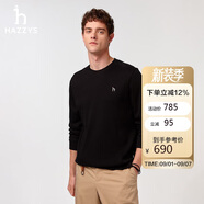 哈吉斯（HAZZYS）男裝 2025長袖T恤ABTZE0CAX67 黑色BK L（175/96A48）