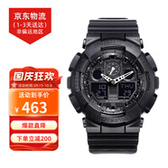 卡西歐（CASIO）手表G-SHOCK學生運動防水防震黑金武士大表盤石英情侶表 男友禮物 黑暗之心 GA-100-1A1