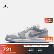 耐克（NIKE）Jordan官方耐克喬丹AJ1板鞋女運動鞋刺繡夏季低幫緩震輕便DC0774 105白色/狼灰/鋁藍 37.5