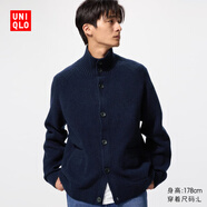 優(yōu)衣庫男女裝souffle?yarn舒芙蕾針織開(kāi)衫/毛衣毛衫25新款480023 69 藏青色 XS