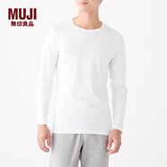 無(wú)印良品 MUJI 男式 使用了棉的冬季內衣圓領(lǐng)長(cháng)袖T恤 69AA452打底衫打底衣 白色 L