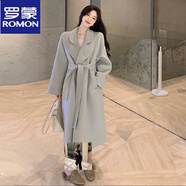 羅蒙（ROMON）2025年秋冬季新款中長(cháng)款赫本風(fēng)氣質(zhì)法式感毛呢子大衣外套女 連體褲 S 【品質(zhì)好貨】