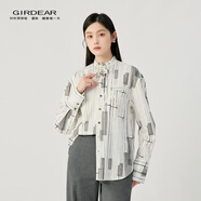 哥弟（GIRDEAR）女裝2025秋季新款可拆卸裝飾領(lǐng)花造型長(cháng)袖襯衫上衣女130050 白 S (2)