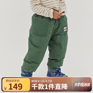 papa爬爬冬季兒童羽絨褲男女寶寶束腳保暖褲子洋氣時(shí)髦 綠色 100 cm