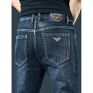 AX阿瑪尼歐貨秋冬牛仔褲男休閑直筒修身彈力商務(wù)天絲歐洲站牛仔 9315 厚款 35