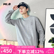 美職棒（MLB）官方男女情侶衛(wèi)衣小標長袖寬松洋基隊上衣休閑運動套頭七夕節(jié)禮物 波士頓/麻灰色/建議拍小一碼 M 170/92A
