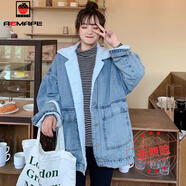 AEMAPE外套女2025新款秋季炸街羊羔毛牛仔外套女季韓版 淺藍(lán)色_普通款  S _建議90-115斤