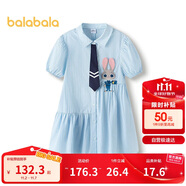 巴拉巴拉女童裙子兒童連衣裙2025夏條紋襯衫裙子208225111047