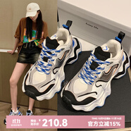 探巡（TanXun）2025夏季男女同款銀色波浪厚底老爹鞋增高舒適百搭網(wǎng)面臟臟鞋系列 白銀 37