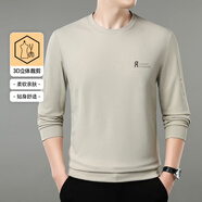 金盾（KIN DON）2025秋冬長(zhǎng)袖圓領(lǐng)T恤男士新款百搭休閑打底衫上衣中老年爸爸裝 9991-淺卡其 M