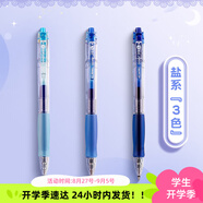 得力（deli）彩色中性筆做筆記專用劃重點做標記按動式學生用高顏值全套果汁筆水性筆多色手賬用畫畫彩筆 【鹽系3色】晴水藍+碧空藍+星夜藍