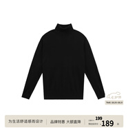 BODYDREAM含羊毛中性風(fēng)高領(lǐng)毛衣男冬季貼身打底毛線衣黑色針織衫 黑色 M