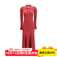 Self-Portrait女士連衣裙顯瘦百搭針織修身通勤宴會(huì)長(zhǎng)裙優(yōu)雅 red 均碼 |SMALL