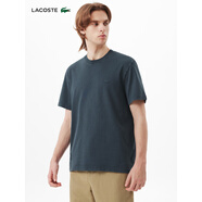 鱷魚(yú)（LACOSTE）情侶款25夏新款水洗效果重磅純棉短袖T恤|TH4178 C7Z/灰藍色 S 3 S