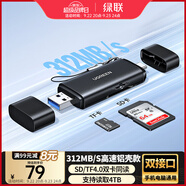 綠聯(lián)讀卡器USB/Type-C雙口高速SD/TF4.0二合一多功能存儲卡同讀 適用電腦手機(jī)蘋果16/15/iPad/相機(jī)
