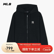 MLB外套男女情侶刺繡logo連帽外套25季新款3ATRB0151-50BKS-M