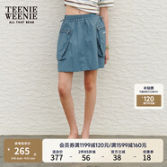 Teenie Weenie小熊女裝簡約夏裝戶外工裝風(fēng)半身裙時(shí)尚運(yùn)動(dòng)短裙 深藍(lán)色 S (160)