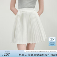 范思藍(lán)恩減齡顯瘦百搭百褶裙2025夏新款垂感A字型短裙2212 白色 XS