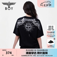 BOY LONDON【暗黑羅盤】夏情侶款短袖權(quán)杖印花炸街潮牌T恤N01906 黑印銀N01906 經(jīng)典升級款 S