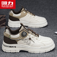 回力男鞋秋季2025新款工作休閑皮面運動(dòng)馬丁工裝潮鞋 米/卡其/棕 39