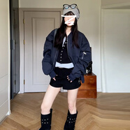 小紅書(shū)爆款小紅書(shū)爆款藍色復古棒球服薄款短外套女裝225新款巨好 65/70kg/XXL均碼