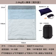 木森雙人睡袋適用于成人和情侶露營(yíng)式戶(hù)外地板棉旅行自駕露營(yíng)式裝 雙人睡袋2.6公斤煙灰藍適合10-20度送壓縮包+睡眠三寶2