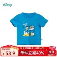 迪士尼寶寶（Disney Baby）迪士尼童裝兒童T恤米奇米妮印花圓領(lǐng)短袖T恤純棉