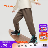安踏兒童褲子男女大童2024冬季加絨保暖針織運動長褲A72447703