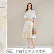 對白【杜鵑同款】×馮瑋藝術(shù)家聯(lián)名氣質(zhì)連衣裙女夏2025新款襯衫裙 白色沙發(fā) S