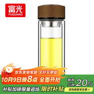 富光男女士雙層玻璃杯 高硼硅玻璃304茶隔水杯子 帶茶隔泡茶杯320ml