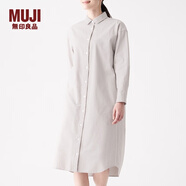 無印良品 MUJI 女式 新疆棉水洗牛津 襯衫連衣裙 BCL11A0S 淺灰色 XS-S