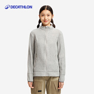 迪卡儂（DECATHLON）保暖戶外抓絨衣外套男女運(yùn)動(dòng)寬松秋搖粒絨外套沖鋒衣內(nèi)膽 女款-全拉鏈-淺灰色 L